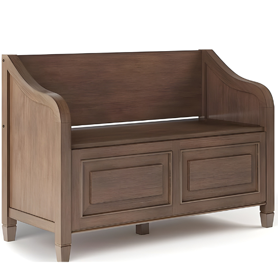 Rustic Mango Classic Vintage Storage Wooden Bench ( Teak Finish ) thumbnail 3