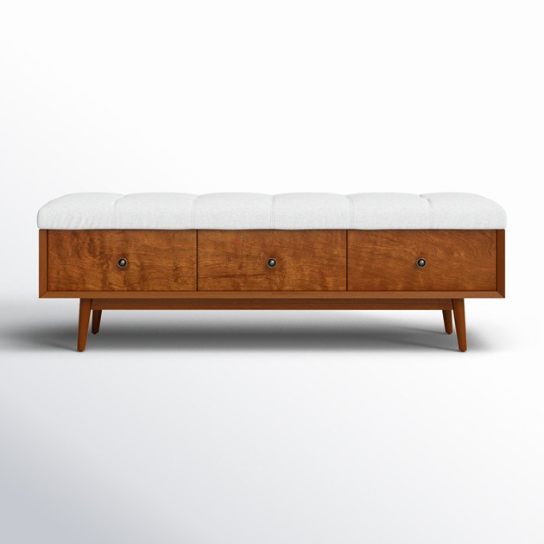 Rustic Mango Modern Solid Wooden Bench In Honey Finish thumbnail 3