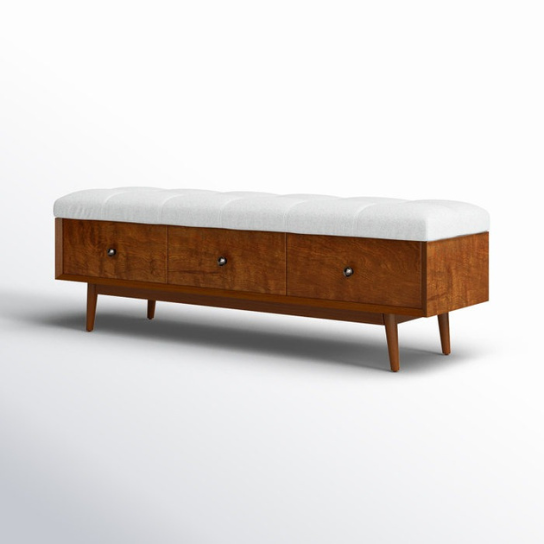 Rustic Mango Modern Solid Wooden Bench In Honey Finish thumbnail 4