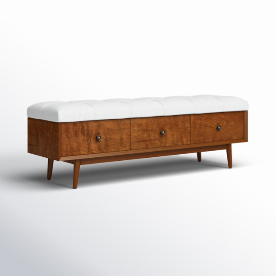 Rustic Mango Modern Solid Wooden Bench In Honey Finish thumbnail 5