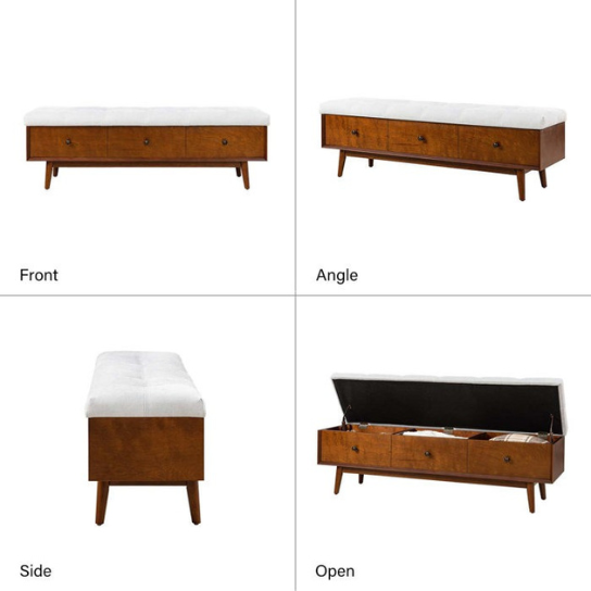 Rustic Mango Modern Solid Wooden Bench In Honey Finish thumbnail 6