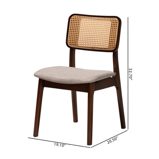 Rustic Mango Set of Two Solid Wooden Chair with Cane In Honey Finish thumbnail 9
