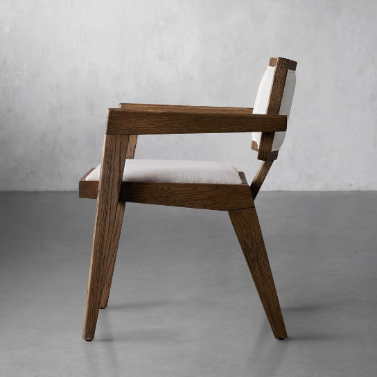 Rustic Mango Solid Wooden Chair with Sitting or Back Rest Cousins In Light Walnut Finish thumbnail 3