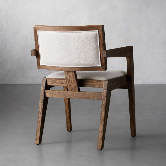 Rustic Mango Solid Wooden Chair with Sitting or Back Rest Cousins In Light Walnut Finish thumbnail 4