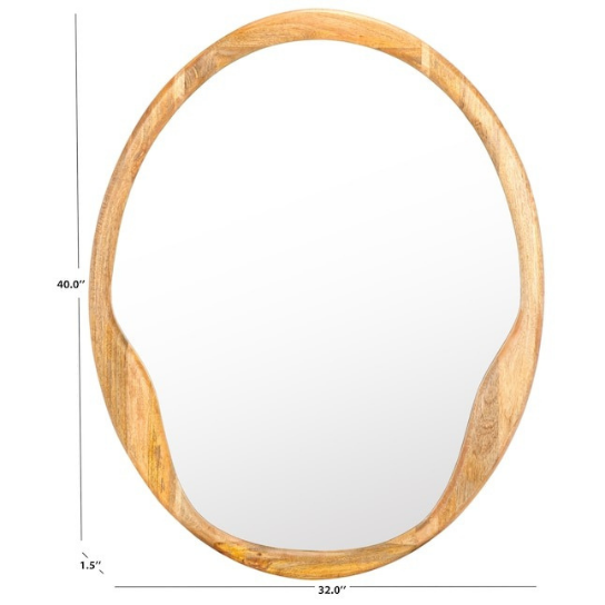 Rustic Mango Solid Wooden Modern Style Wooden Frame With Mirror for Living Room thumbnail 5