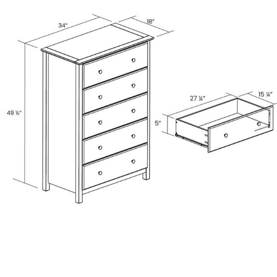 Rustic Mango Vintage Single Chest of Drawers With 5 Drawers In Honey Finish thumbnail 4