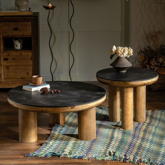 Rustic Mango Coffee Table With Black Top or Honey Finish thumbnail 2