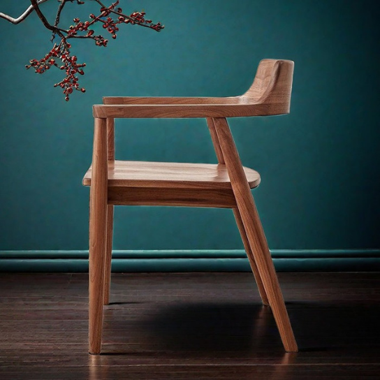 Rustic mango Solid Wooden Chair In Honey Finish thumbnail 2