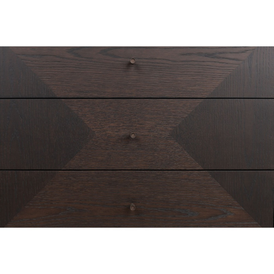 Rustic Mango 3 Door Solid Wooden Sideboard In Dark Walnut Finish thumbnail 5