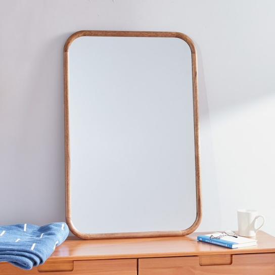 Rustic Mango Solid Wooden Mirror Frame in Simple Form With Honey Finish thumbnail 3