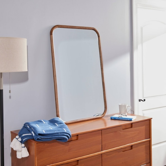 Rustic Mango Solid Wooden Mirror Frame in Simple Form With Honey Finish thumbnail 4