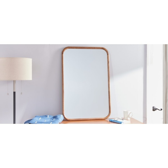 Rustic Mango Solid Wooden Mirror Frame in Simple Form With Honey Finish thumbnail 8