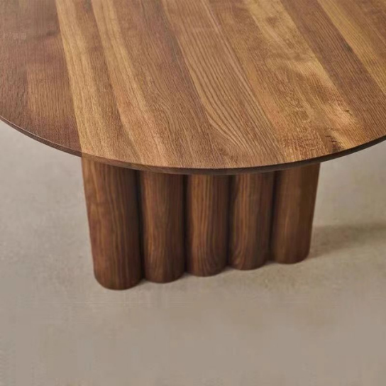 Rustic Mango Single Slot Wooden Modern Dinning Table With Carving Legs In Honey Finish thumbnail 3