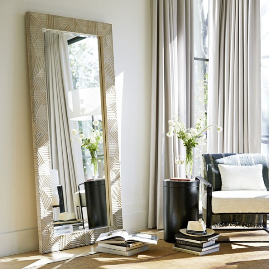 Rustic Mango Solid Wooden Distress White Wooden Mirror Frame For Living Room or Bedroom thumbnail 2