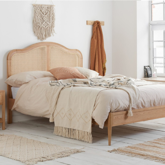 Rustic Mango Solid Wooden Beds in Natural Cane Finish thumbnail 2