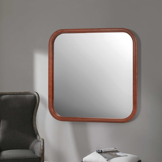 Rustic Mango Solid Wooden Frame In Square Shape with Honey Finish thumbnail 2