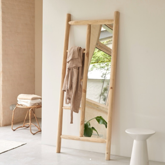 Rustic Mango Solid Wooden Mirror Frame for Living Room In Natural Finish thumbnail 2