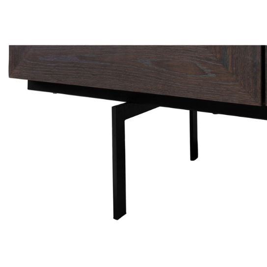 Rustic Mango 3 Door Solid Wooden Sideboard In Dark Walnut Finish thumbnail 7
