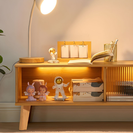 Rustic Mango Solid Wooden Open TV Cabinet In Natural Finish thumbnail 6