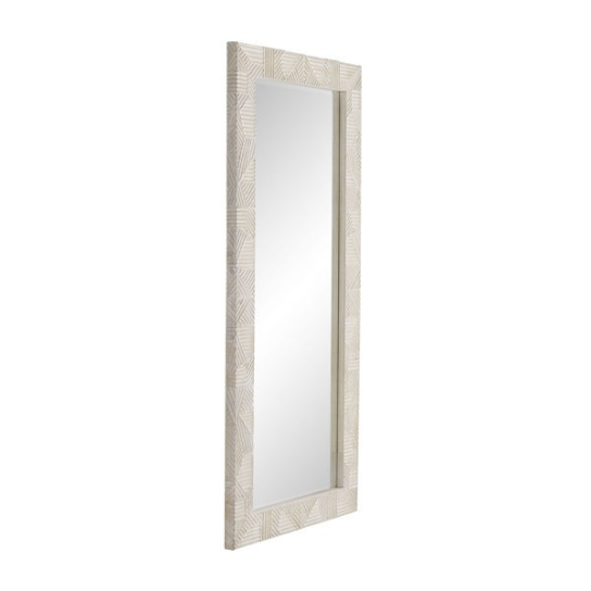 Rustic Mango Solid Wooden Distress White Wooden Mirror Frame For Living Room or Bedroom thumbnail 3