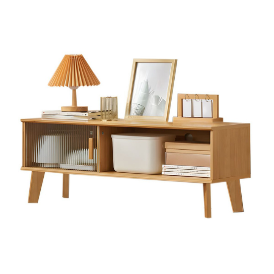 Rustic Mango Solid Wooden Open TV Cabinet In Natural Finish thumbnail 7