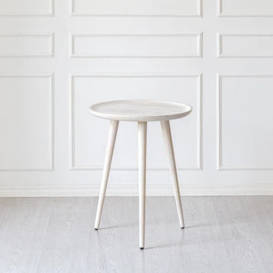 Rustic Mango Solid Wooden With Round Shape Side Table In Walnut Finish thumbnail 11