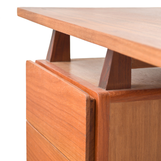 Rustic Mango Solid Wooden Modern Study Table In Honey Finish thumbnail 3