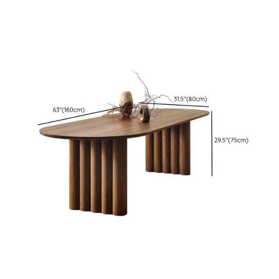 Rustic Mango Single Slot Wooden Modern Dinning Table With Carving Legs In Honey Finish thumbnail 6