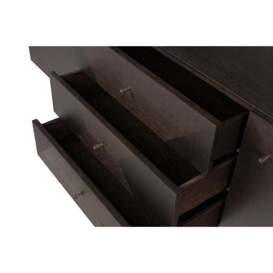 Rustic Mango 3 Door Solid Wooden Sideboard In Dark Walnut Finish thumbnail 9