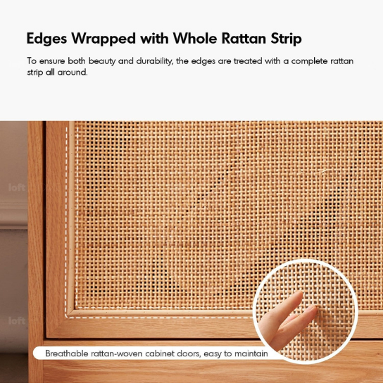 Rustic Mango Solid Wooden Shoe Rack  with Cane Finish thumbnail 4