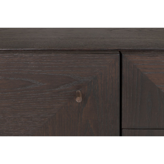 Rustic Mango 3 Door Solid Wooden Sideboard In Dark Walnut Finish thumbnail 10