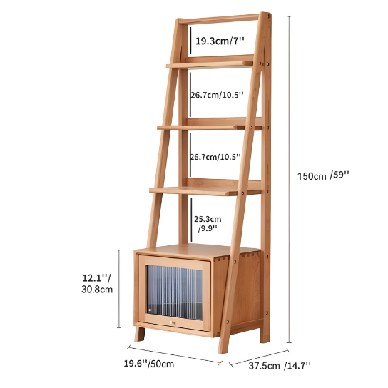 Rustic Mango Solid Wooden Open Bookcase With Storage Option In Light Honey Finish thumbnail 6