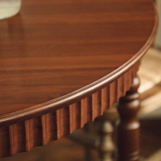 Rustic Mango Solid Wooden Dining Table In Vintage Style In Honey Finish thumbnail 2