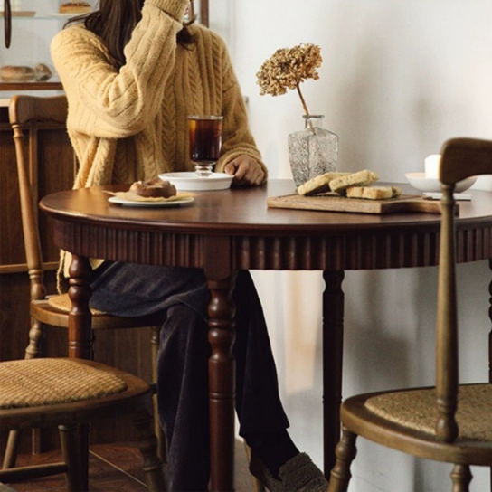 Rustic Mango Solid Wooden Dining Table In Vintage Style In Honey Finish thumbnail 3