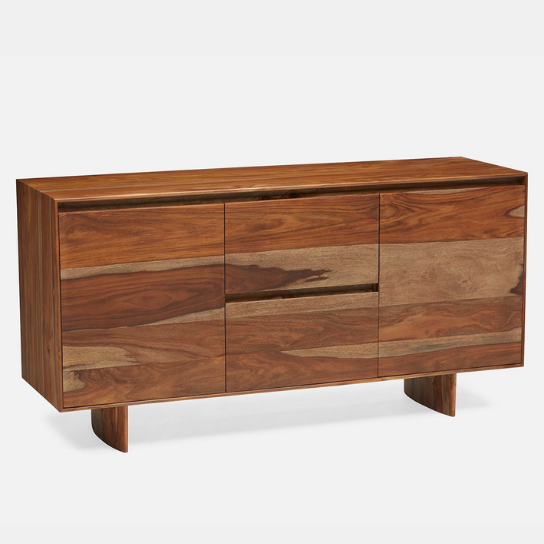 Rustic Mango Solid Wooden Heavy Sideboard With Natural Honey Finish With 2 Door or 2 Drawer thumbnail 2
