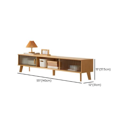 Rustic Mango Solid Wooden Open TV Cabinet In Natural Finish thumbnail 10
