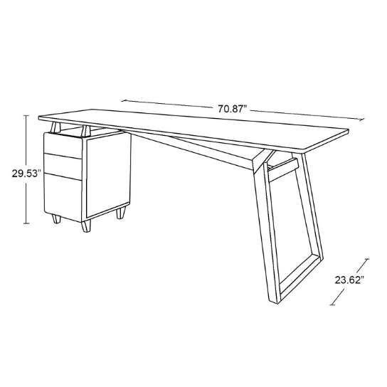 Rustic Mango Solid Wooden Modern Study Table In Honey Finish thumbnail 7