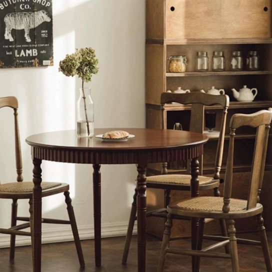 Rustic Mango Solid Wooden Dining Table In Vintage Style In Honey Finish thumbnail 5