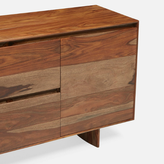 Rustic Mango Solid Wooden Heavy Sideboard With Natural Honey Finish With 2 Door or 2 Drawer thumbnail 4