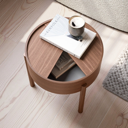 Rustic Mango Modern Side Table for Living Room | Honey Finish thumbnail 2