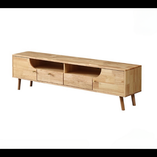 Rustic Mango Solid Wooden TV Cabinet With 4 Drawers in Natural Finish thumbnail 3
