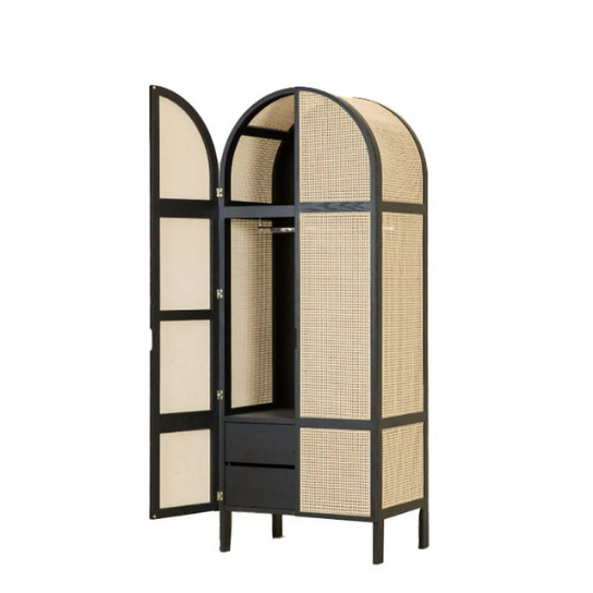 Rustic Mango Jumbo Wardrobe With Cane Finish ( Multicolor Finish ) thumbnail 8