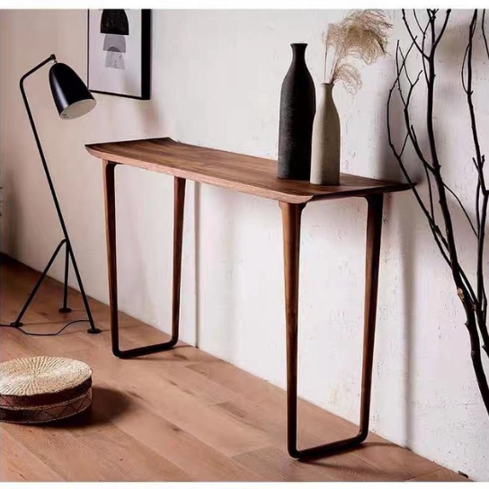 Rustic Mango Light Weight Solid Wooden Console Table In Honey Finish thumbnail 2