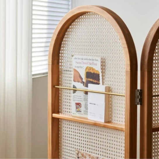 Rustic Mango Solid Wooden Open Classic Bookcase With Paper Holder In natural Finish thumbnail 5