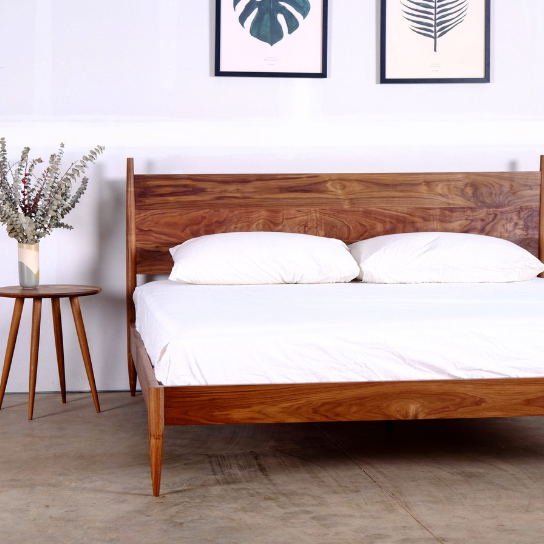 Rustic Mango Solid Wooden Bed In Honey Finish (Mango Wood ) thumbnail 3