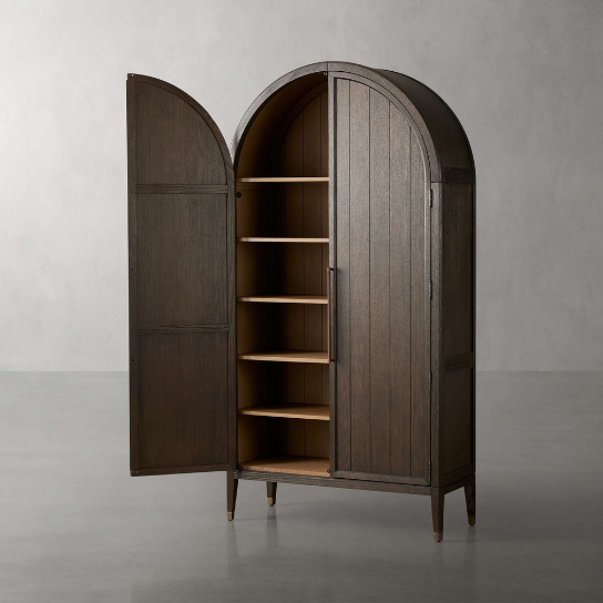 Rustic Mango Clean Wooden Wardrobe In Walnut Finish thumbnail 2