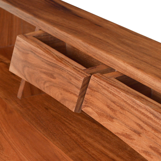 Rustic Mango Modern Solid Wooden Study Desk In Honey Finish With Drawers thumbnail 2