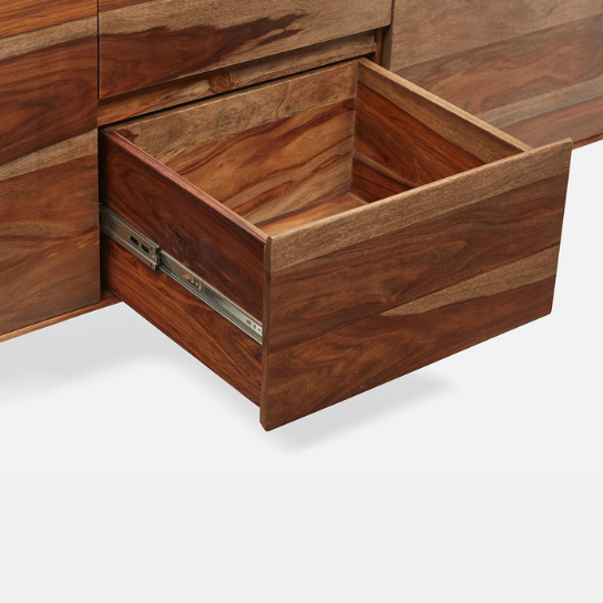 Rustic Mango Solid Wooden Heavy Sideboard With Natural Honey Finish With 2 Door or 2 Drawer thumbnail 7