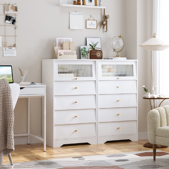 Rustic Mango Solid Wooden Chest of Drawers With Mirror Glass thumbnail 2