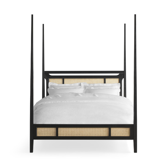 Rustic Mango Heritage Wooden Beds In Black Cane Finish thumbnail 5